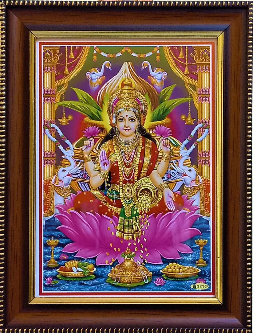 Buy Shreya Arts Frame Wth Glass Dhana Lakshmi Lakshmi Pooja Laxmi Devi