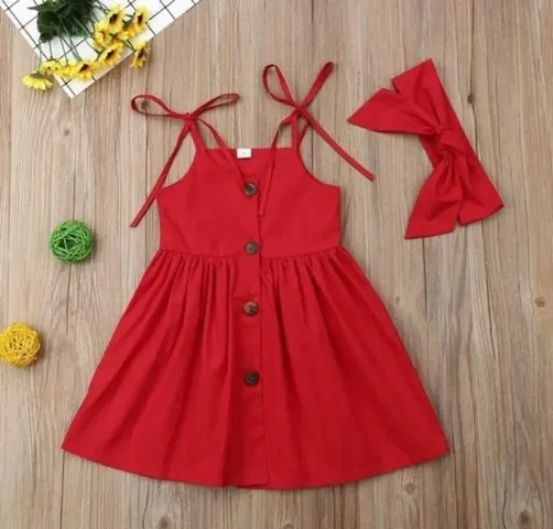 Solid Rayon Dress for Girls