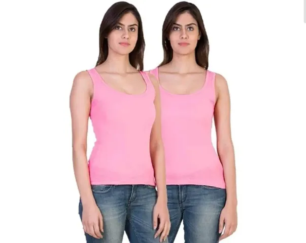 Pack Of 2 Solid Camisoles/Tank Top For Women And Girls