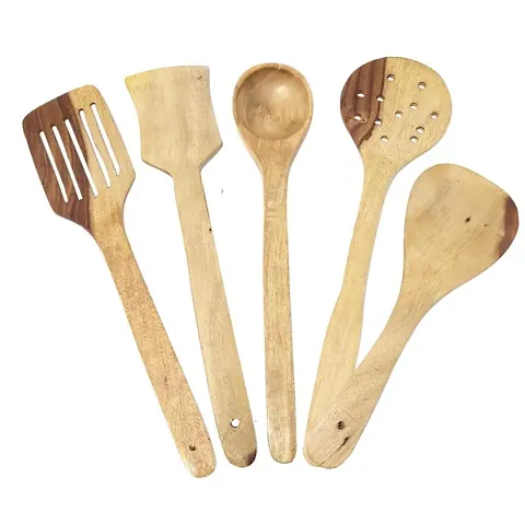Best Quality Handmade Wooden Serving And Cooking Spoon Kitchen Tools Set