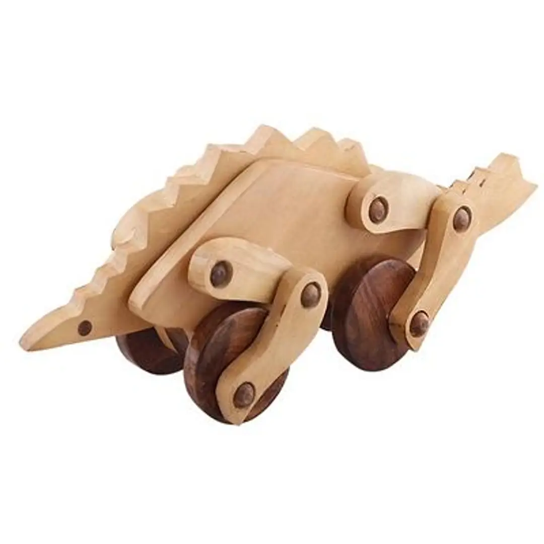 Wooden Moving Toy Elephant With Wheels For Kids Home Decor