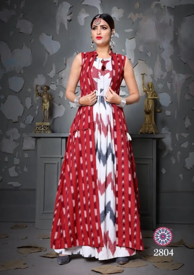 Rayon Kurtis With Long Koti