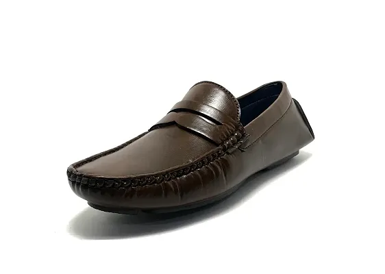 Elite Brown Synthetic Solid Loafers For Men Elite Brown Synthetic Solid Loafers For Men