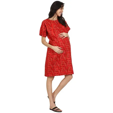 Trendy Printed Maternity Dress