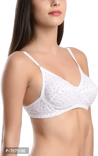 Women's non padded white cotton bra (Pack Of6)