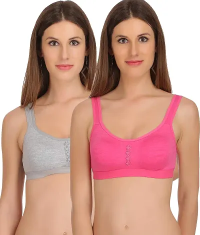 Buy POOJARAGENEE Women's Comfort Cotton Blend Sports Bra Online In