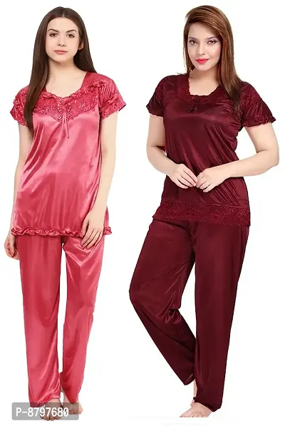 BLISS BELL Summer Nightwear Casual Printed Cotton Women Night Suit Combo Set