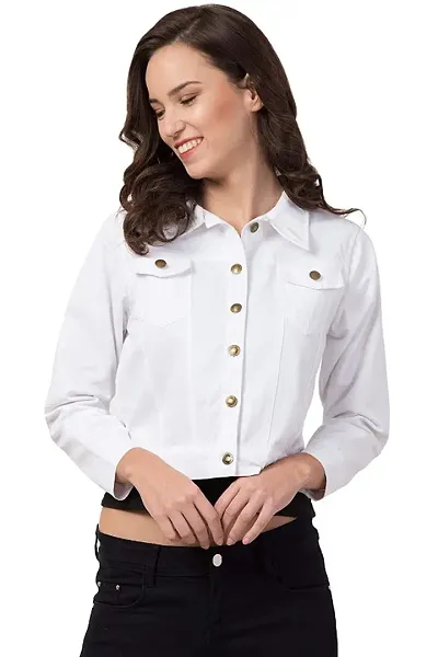 Trendy Women's Cotton Blend Solid Jacket