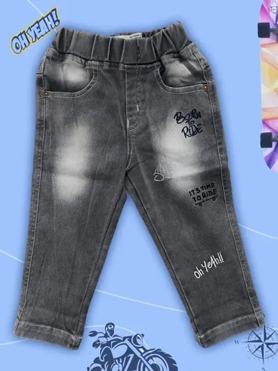 Kids Black Denim Jeans For Boys