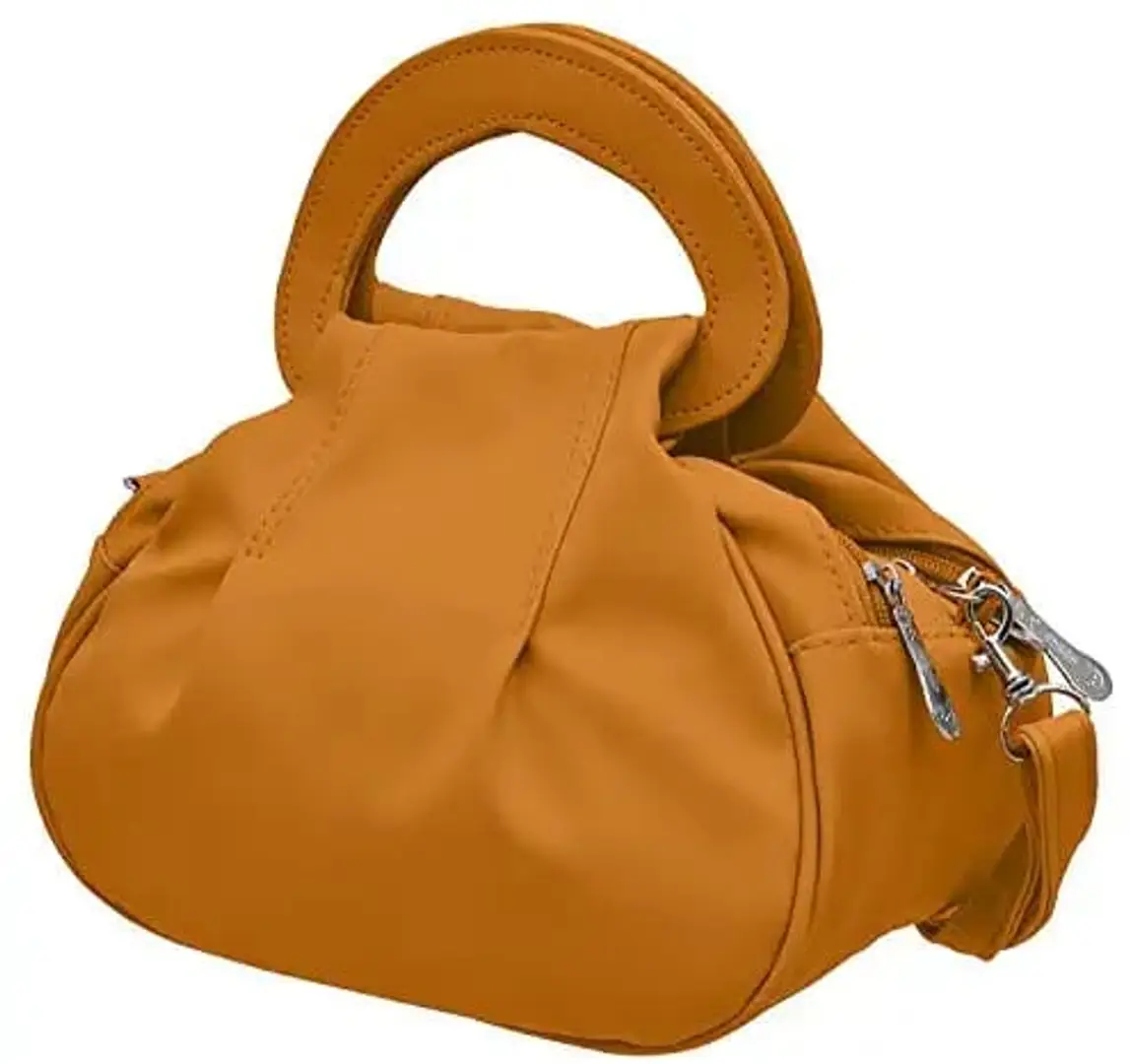Stylish Tan Pu Solid Handbags For Women