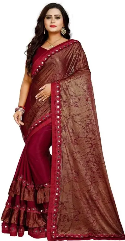 Charming Maroon Color Ruffle Style Lehenga Saree, लहंगा साड़ी - Shivam  E-Commerce, Surat | ID: 2850835605297