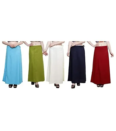 Pack of 5 Cotton Solid Petticoats