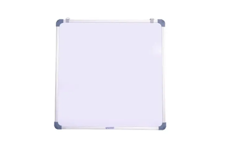 Non Magnetic (60CM x 60CM) 2X2 Feet Double Sided White Board and Chalk Board Both Side Writing Boards, one Side White Marker and Reverse Side Chalk Board Surface - Set of 1