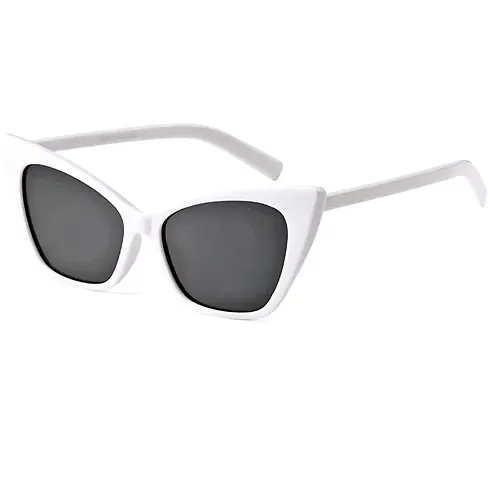Awestuffs Cat Eye Sunglass inspired from Priyanka Chopra UV Protected Sunglasses for Women Modern Pointed Cat Eye Sunglasses (White)