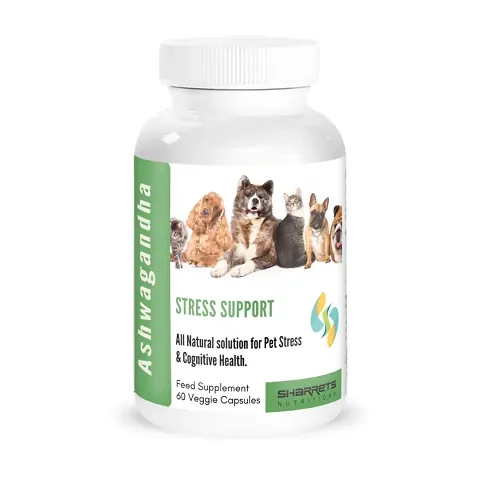 Ashwagandha Strees Support Supplement for Dogs, Cats, Pets, 60 Capsules