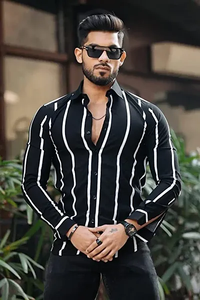 Men Regular Fit striped Full Sleeve Casual Latest Trendy Shirt