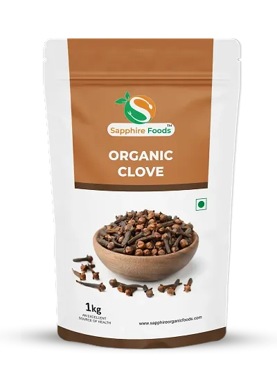SAPPHIRE FOODS Organic Clove/Laung/Lavangalu (Organicclove-1kg), Cloves Whole | Whole Spices | Aromatic  Flavorful | For Seasoning Garam Masala, Tea, Rice Dishes