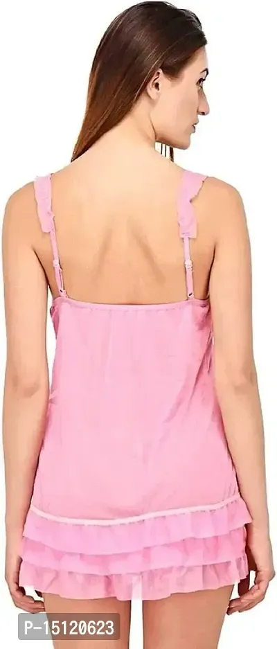 Buy Da Intimo Pink Solid Babydoll Night Dress Online