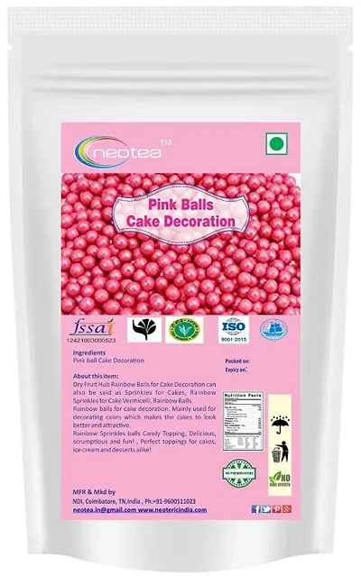 Pink Color Balls for Cake Decoration, 200G