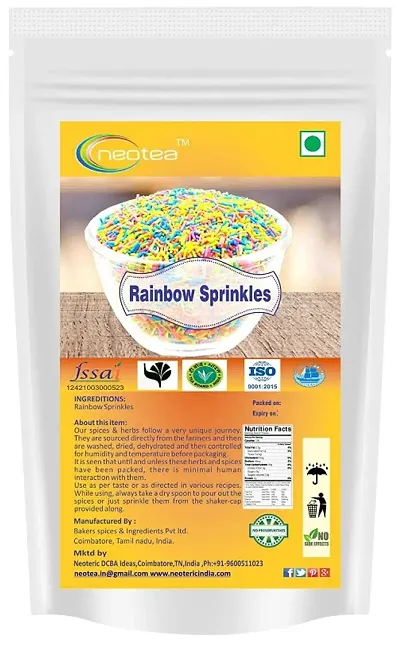 Rainbow Vermicelli Decorating Essential for The Bakers Kitchen Sprinkles, 200G