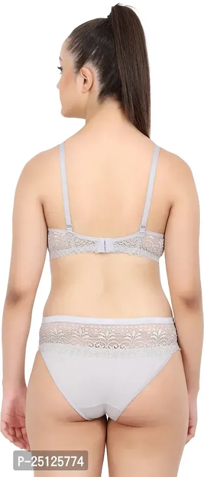 Silver bra and panty hot sale set