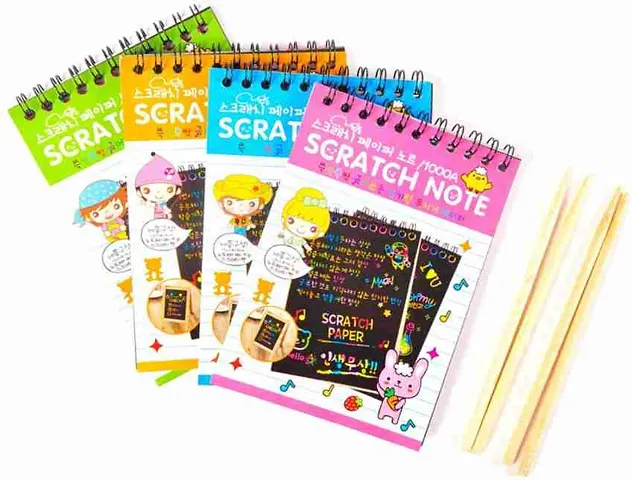 Colours changing scrach book pack of 4