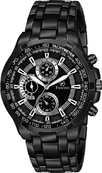 Stylish Black Metal Strap Analog Watch For Men