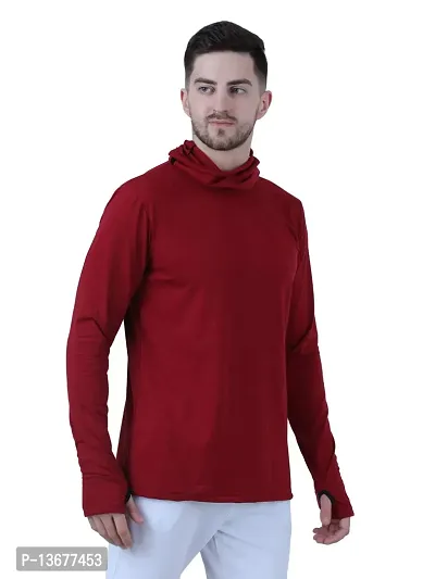 Buy Pause Black Solid Turtle Neck Slim Fit Full Sleeve Men's Mask T-Shirt  Online In India At Discounted Prices