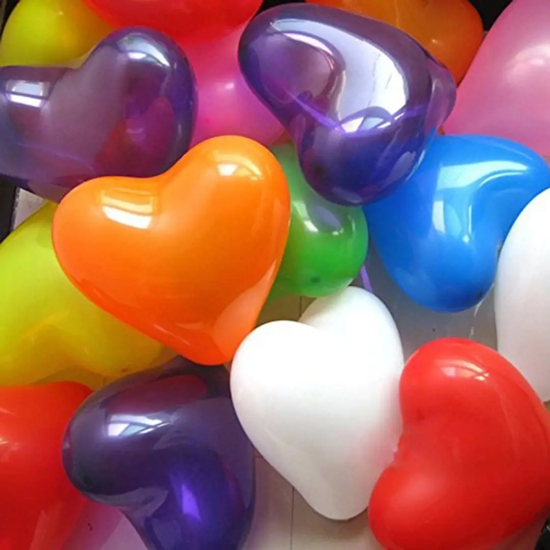 100Pcs Multicolor Hearts Latex Balloons Decoration Celebration for