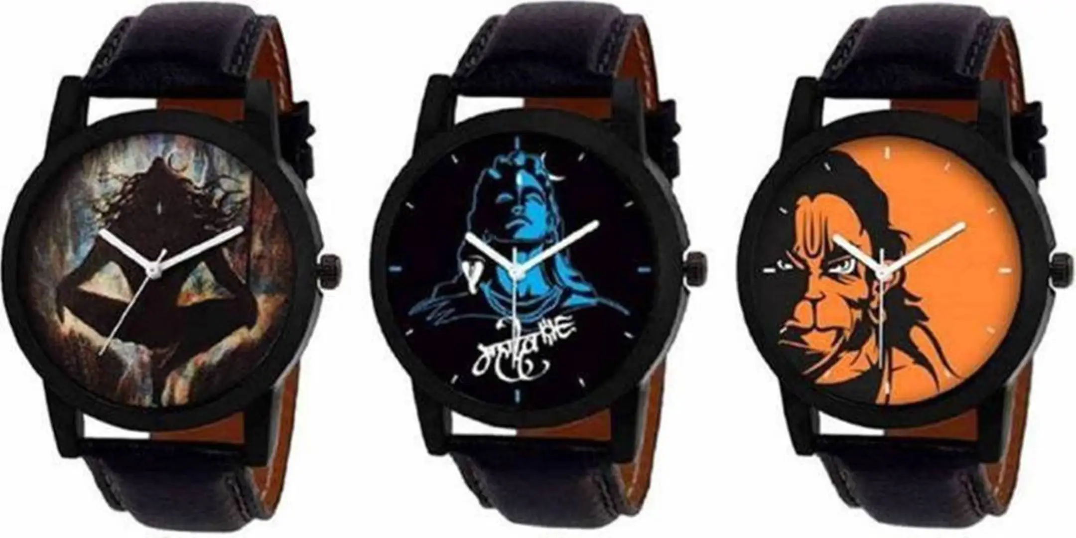 SWADESI STUFF Analogue Orange Dial Lord Hanuman Metal Strap Watch for Men  and Boy : Amazon.in: Fashion