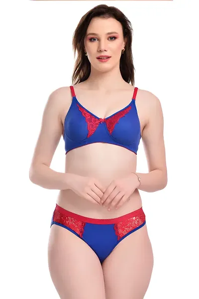Buy Prettycat Women Heavily Padded Front Open Push-Up Bra Panty Set -  Multi-Color Online