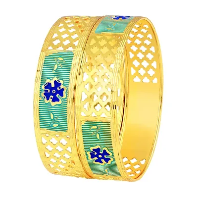 Mesh work bracelet with gold leaves  Alagar Jewellers