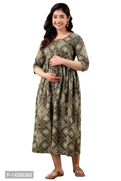 Half Sleeves Maternity Casual Track Dress - Multicolor