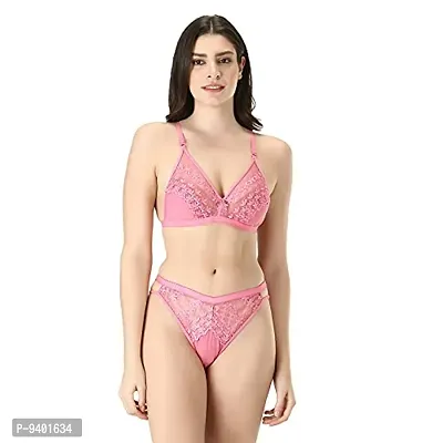 Women's Innerwear Polyester Net Lace Honeymoon Bikini Lingerie Bra Penty  New Set