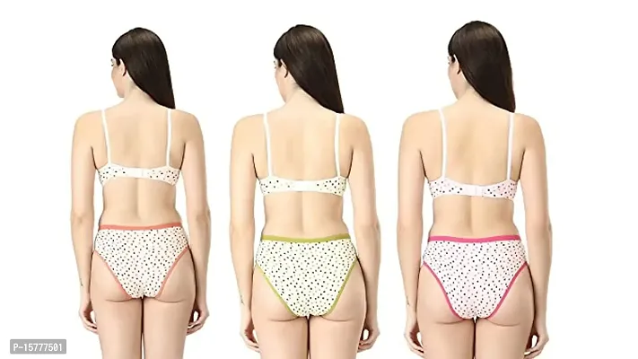 Buy +3 Color Beauty Set Lady Heart Comfort Bra Panty Set for Women & Girls  Style Soft Lycra 4-Way Bra Panty Set for Women, Non-Padded, Non-Wired,  Seamed, Floral Print, (28, RED) at