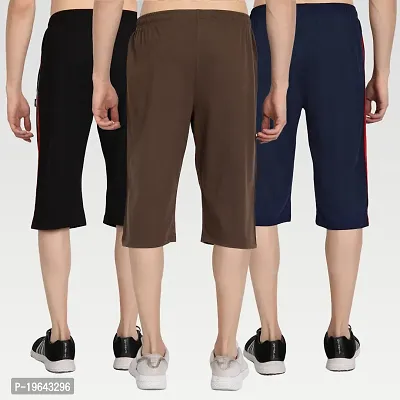 Buy ZEFFIT Three quarter pants for men, Men's Shorts New Stylish Running  Cotton Blend