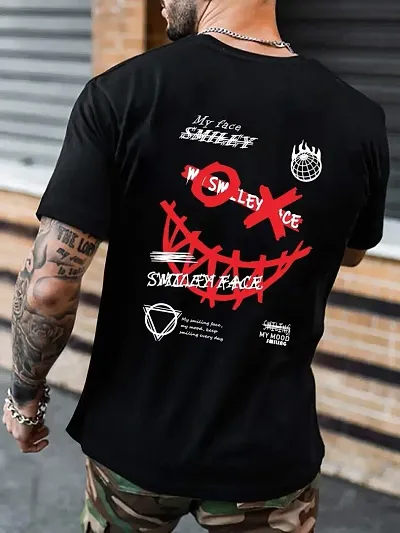 Stylish Graceful Oversized Blend Cotton T-Shirts For Men