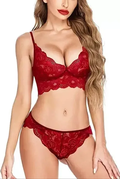 BE FASHIONHOLIC Women Polyster Bra Panty Set Lingerie Set for Honeymoon or  Wedding Night Newly Married Couples First-Night Sexy Bra Panty Collection