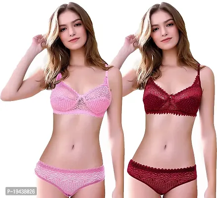 Her-Class Women Lingerie Set Sexy Non Padded Full Coverage Bra and Panty  Set for Women & Girls