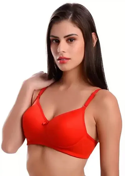Pooja Ragenee Cotton Blend Seamless bra for Womens (Pack Of 3)