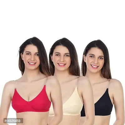 Buy online Pack Of 3 Solid Regular Bra from lingerie for Women by