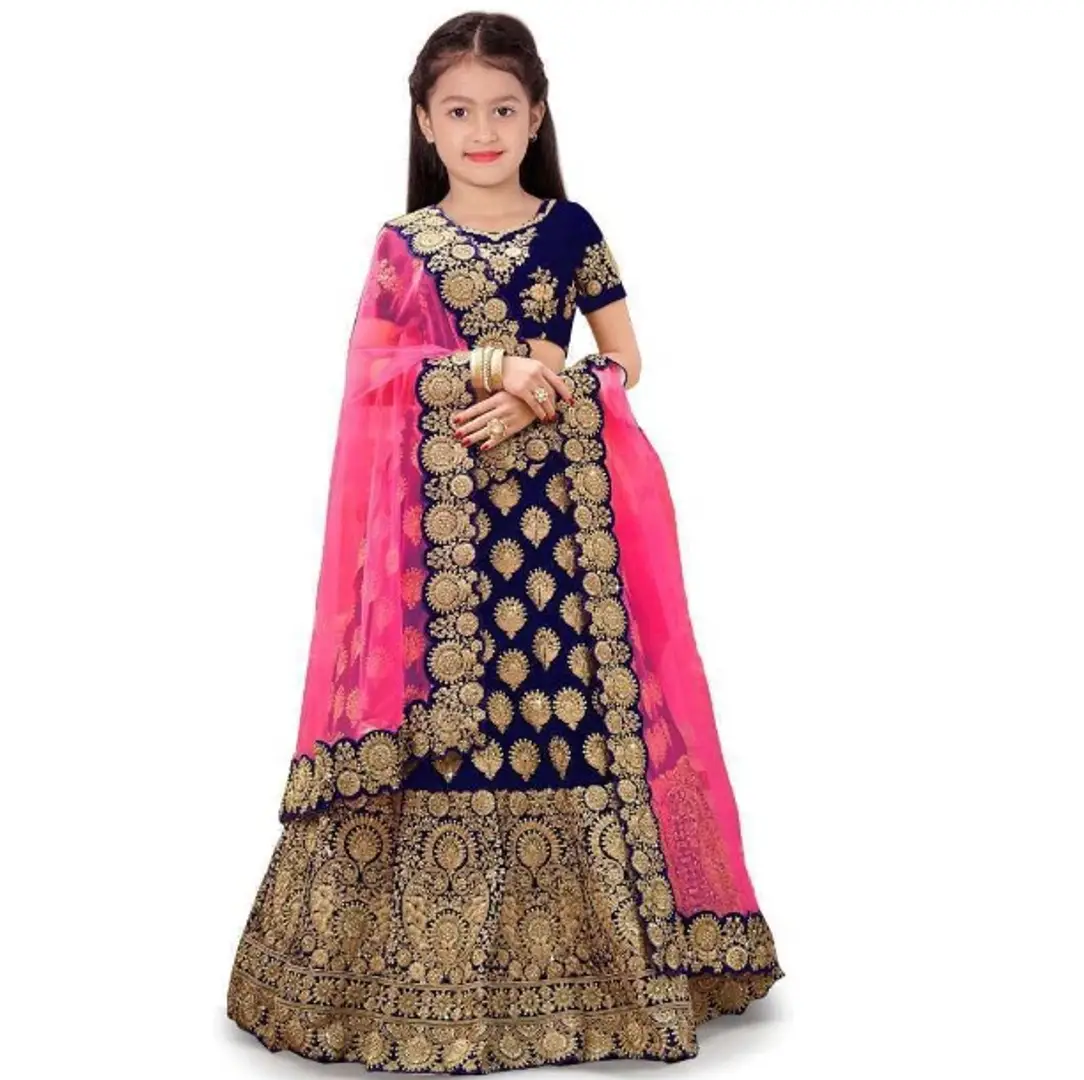 Girls Embroidery Silk Lehenga Choli With Dupatta Set 4 To 12 Years This designer style traditional attire is artistically crafted to. girls embroidery silk lehenga choli