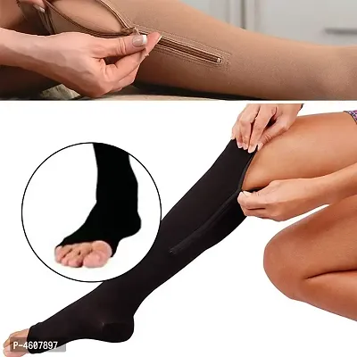 Buy Premium Quality 1 Pair Zip Compression Socks Zipper Leg Support Knee  Stockings Open Toe Thin Anti-Fatigue Unisex Compression Womens Socks.(Random  Color) Online In India At Discounted Prices
