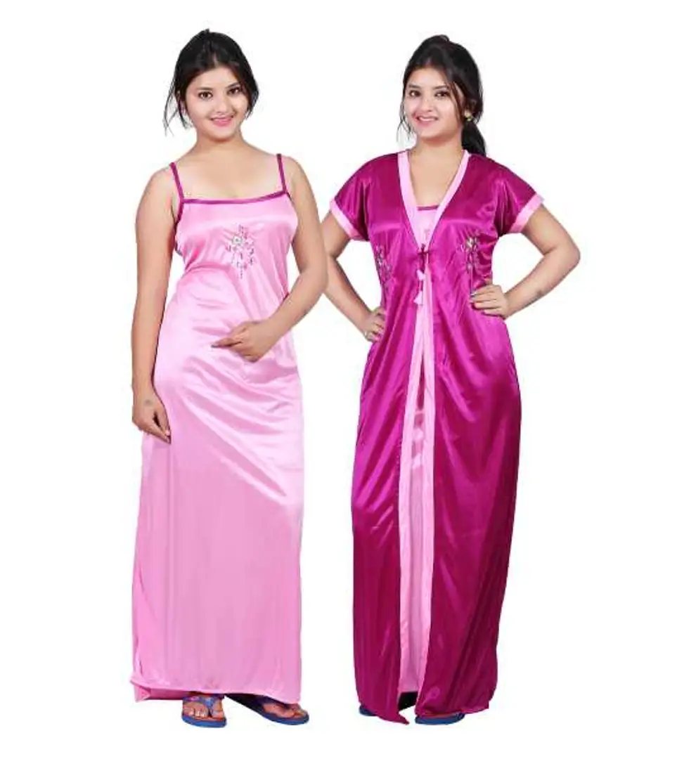 Two piece satin discount nighty