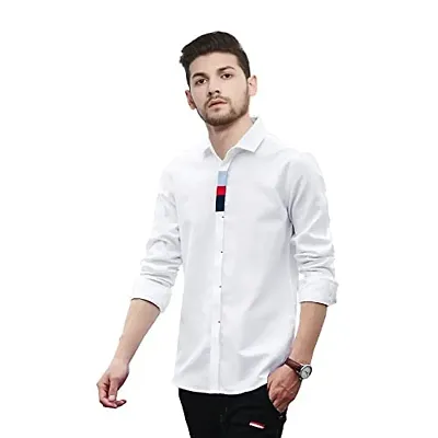 Men's Pure Cotton Slim Fit Full Sleeve Casual Solid Shirts