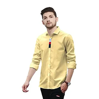 Men's Pure Cotton Slim Fit Full Sleeve Casual Solid Shirts