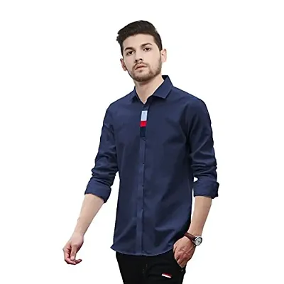 Men's Pure Cotton Slim Fit Full Sleeve Casual Solid Shirts