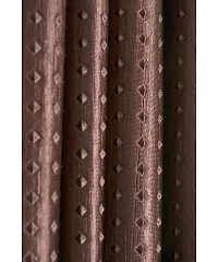 Home Solution Long Crush Curtains for Living Room, Polyester Long Crush Eyelet Punch Curtain for Door (Dots-Brown, 4 Feet x 7 Feet)-thumb1