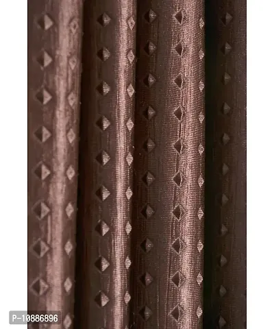 Home Solution Long Crush Curtains for Living Room, Polyester Long Crush Eyelet Punch Curtain for Door (Dots-Brown, 4 Feet x 7 Feet)-thumb2