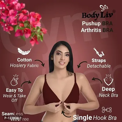 Buy Body Liv Front Open Single Hook Seamless Bra (28, Skin) Online